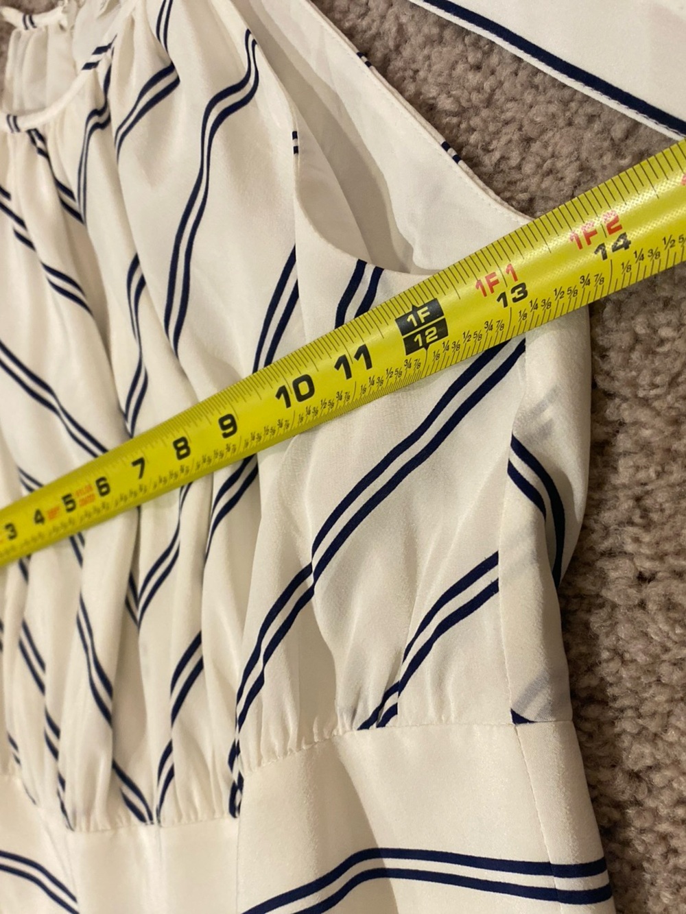 Club Monaco White and Navy Striped Halter Midi Dress - Picture 10 of 16